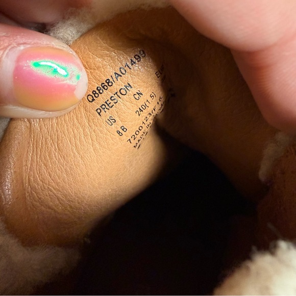 COACH Preston Booties with Genuine Shearling Trim Saddle Brown Size 8 - Picture 6 of 6